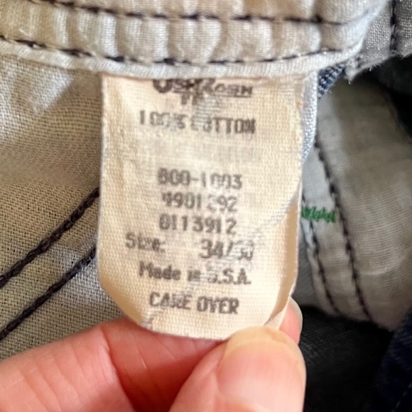 Rare Unisex Vintage OshKosh B'gosh Vestbak Denim Bib Overalls | Size 34 x 30 - Picture 10 of 13